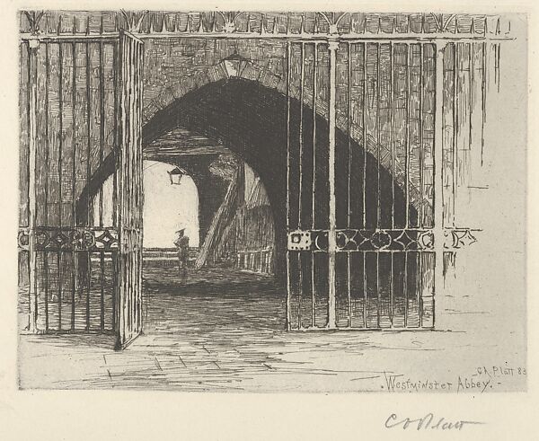 The Cloisters, Westminster Abbey, Charles Adams Platt (American, New York 1861–1933), Etching; published state 