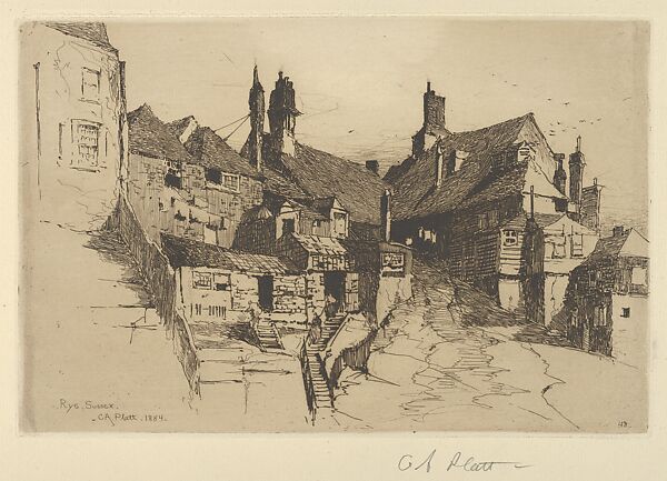 Rye, Sussex, Charles Adams Platt (American, New York 1861–1933), Etching; only state 