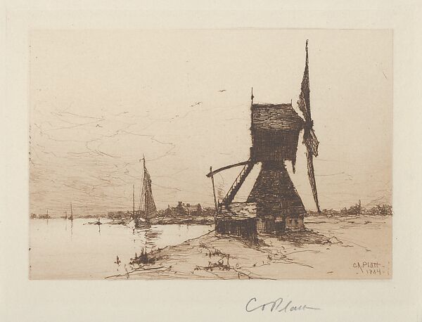 A Windmill, Charles Adams Platt (American, New York 1861–1933), Etching; only state 