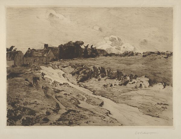 A Brittany Landscape, Charles Adams Platt (American, New York 1861–1933), Etching and drypoint; trial proof c or d 