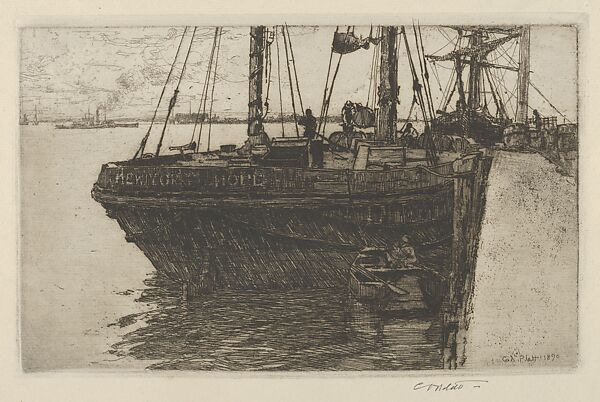 The Schooner, Charles Adams Platt (American, New York 1861–1933), Etching; later state 