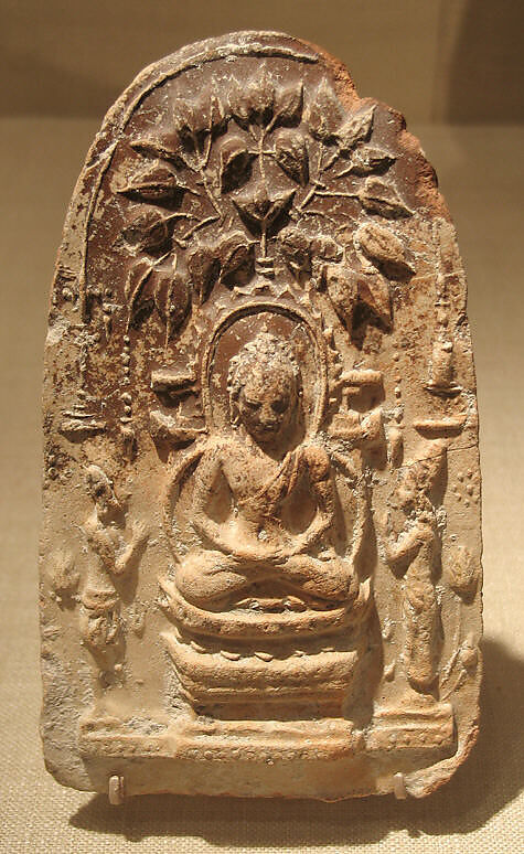 Buddha Seated under the Bodhi Tree, Terracotta with traces of red lacquer(?), Thailand (Buriram province, probably Prakhon Chai) 