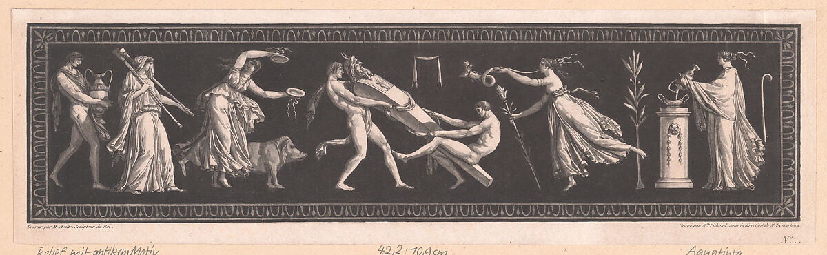 Frieze with Antique Motifs, Louise Pithoud (French, active 18th century), Etching and aquatint 