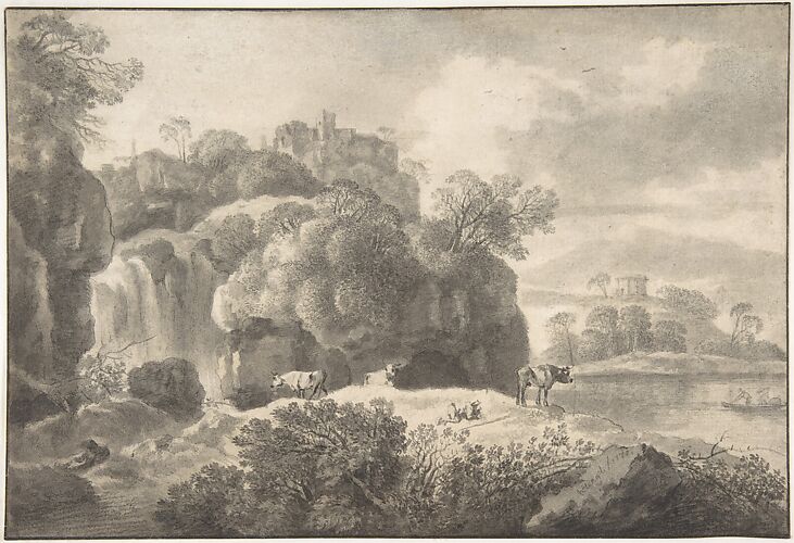 Ideal Landscape with a Shepherd and Cows