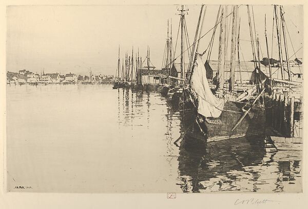 Quiet Afternoon, Gloucester, Charles Adams Platt (American, New York 1861–1933), Etching; first state 