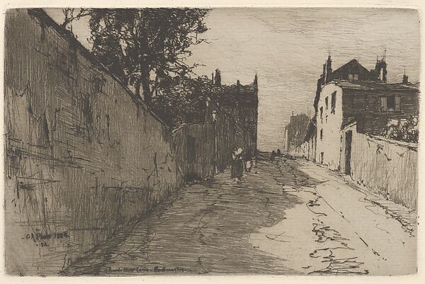 Rue du Mon Cenis, Monmartre, Charles Adams Platt (American, New York 1861–1933), Etching; only state 