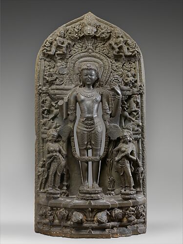 Vishnu Accompanied by Lakshmi and Sarasvati
