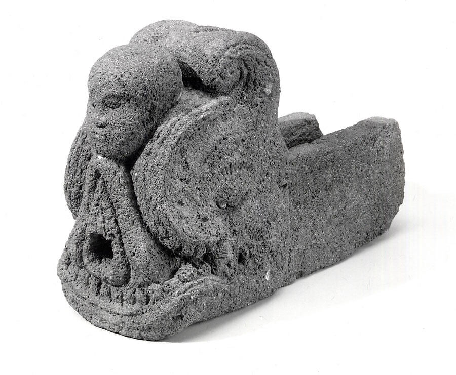 Water Spout with a Makara Head and a Head of a Monk, Andesite, Indonesia (Java) 