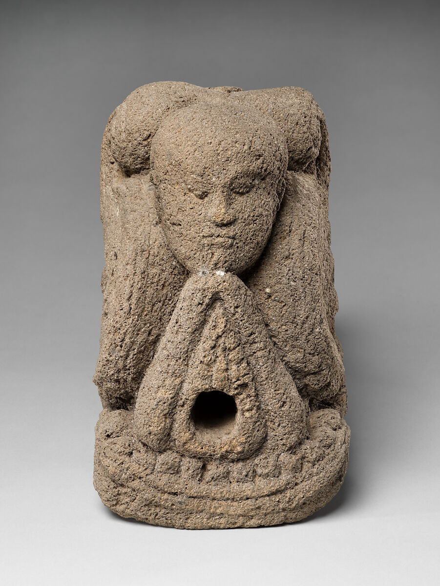 Water Spout with a Makara Head and a Head of a Monk, Andesite, Indonesia (Java)