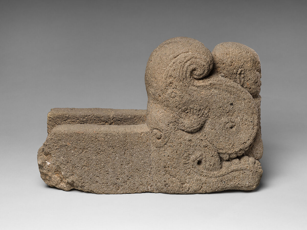 Water Spout with a Makara Head and a Head of a Monk, Andesite, Indonesia (Java)