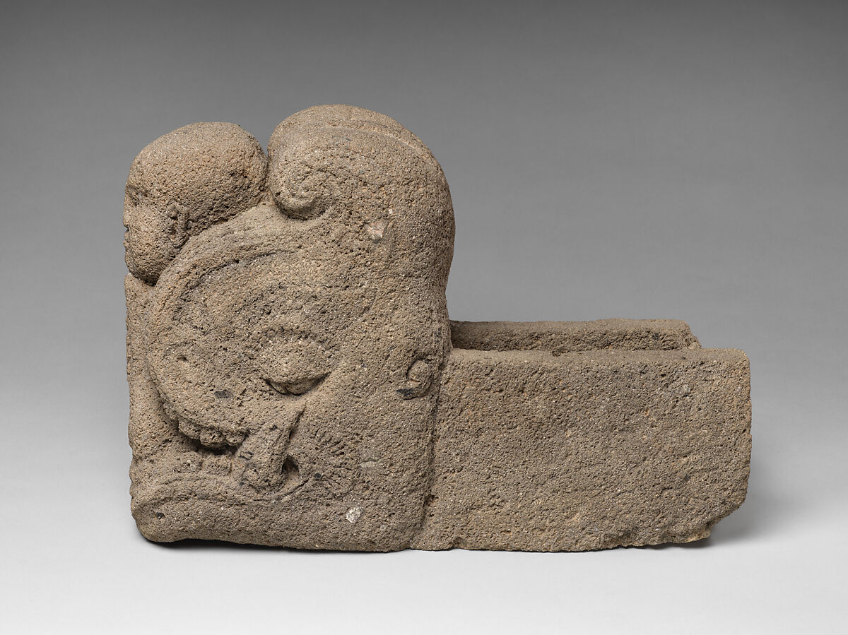 Water Spout with a Makara Head and a Head of a Monk, Andesite, Indonesia (Java)