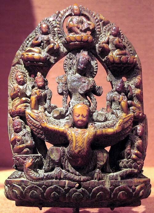 Vishnu on Garuda, Ivory, Nepal (Kathmandu Valley) 