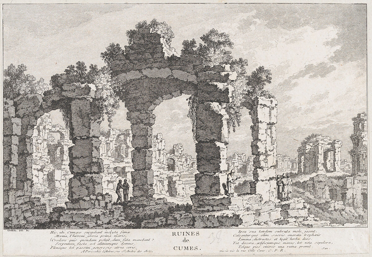 Ruines de Cumes, Quentin Pierre Chedel (French, Châlons-en-Champagne 1705–1763 Châlons-en-Champagne), Etching 