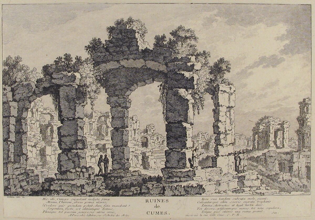 Ruines de Cumes, Quentin Pierre Chedel (French, Châlons-en-Champagne 1705–1763 Châlons-en-Champagne), Etching