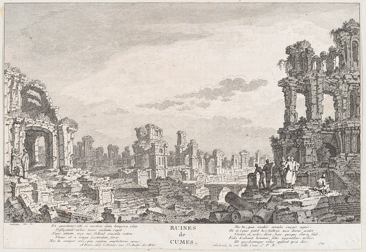 Ruines de Cumes, Quentin Pierre Chedel (French, Châlons-en-Champagne 1705–1763 Châlons-en-Champagne), Etching 