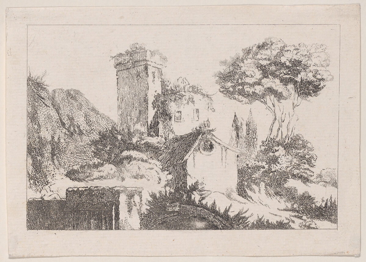 Rustic Landscape, Louis Philippe Joseph, duc de Chartres (French, 1726–1785), Etching 