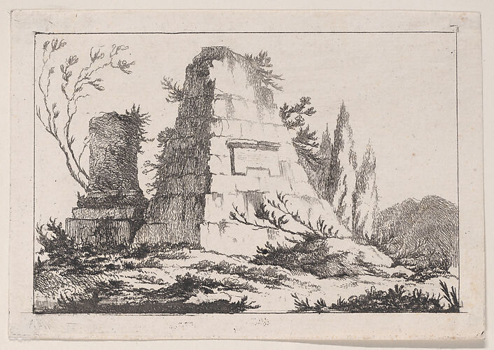 Rustic Landscape with Stone Monument