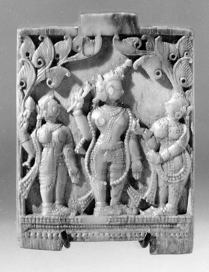 Plaque with Krishna and Gopis, Ivory, India (Orissa?) 