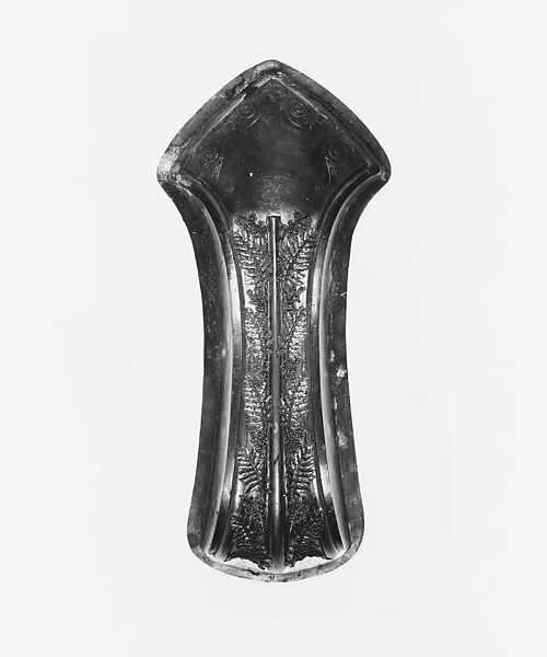 Full-size pattern for facsimiles of outer portion of handle of Bryant Vase, Tiffany &amp; Co. (1837–present), Copper, metal alloy, lead, American 