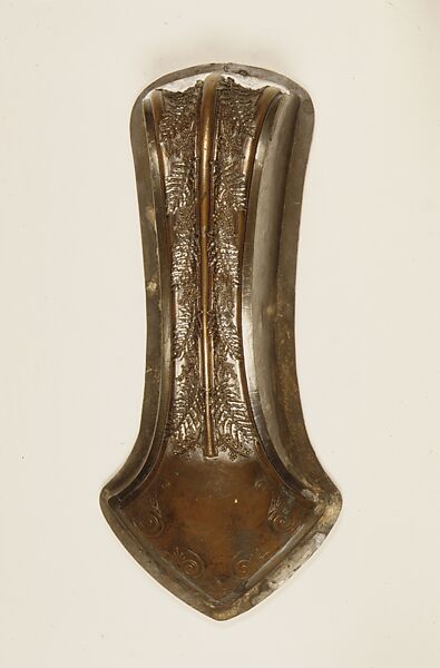 Full-size pattern for facsimiles of outer portion of handle of Bryant Vase, Tiffany &amp; Co. (1837–present), Copper, metal alloy, lead, American