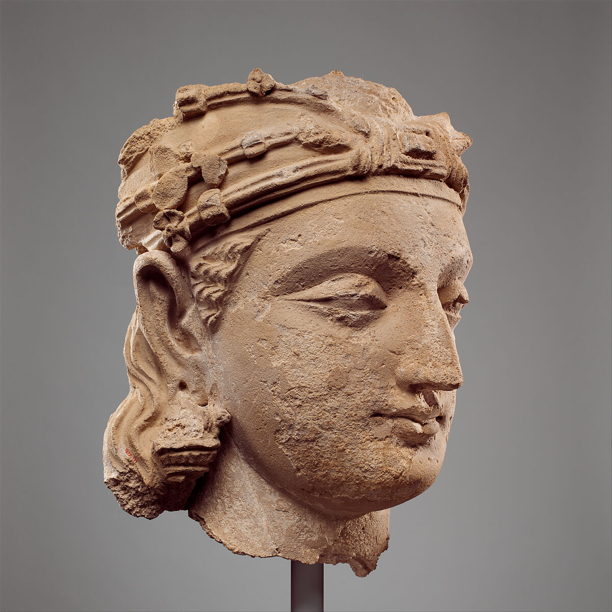 Monumental Bodhisattva Head, Stucco, Pakistan (ancient region of Gandhara) 