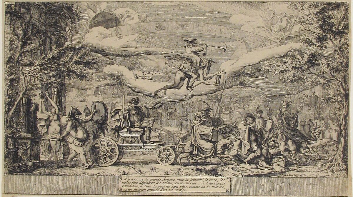 The Triumph of Modern Art, Attributed to Jean Barbault (French, Viarmes 1718–1762 Rome), Etching
