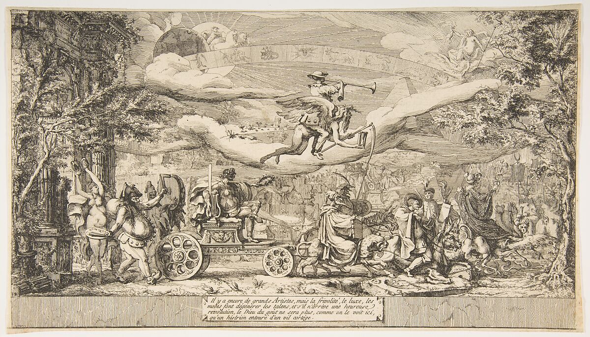 The Triumph of Modern Art, Attributed to Jean Barbault (French, Viarmes 1718–1762 Rome), Etching 