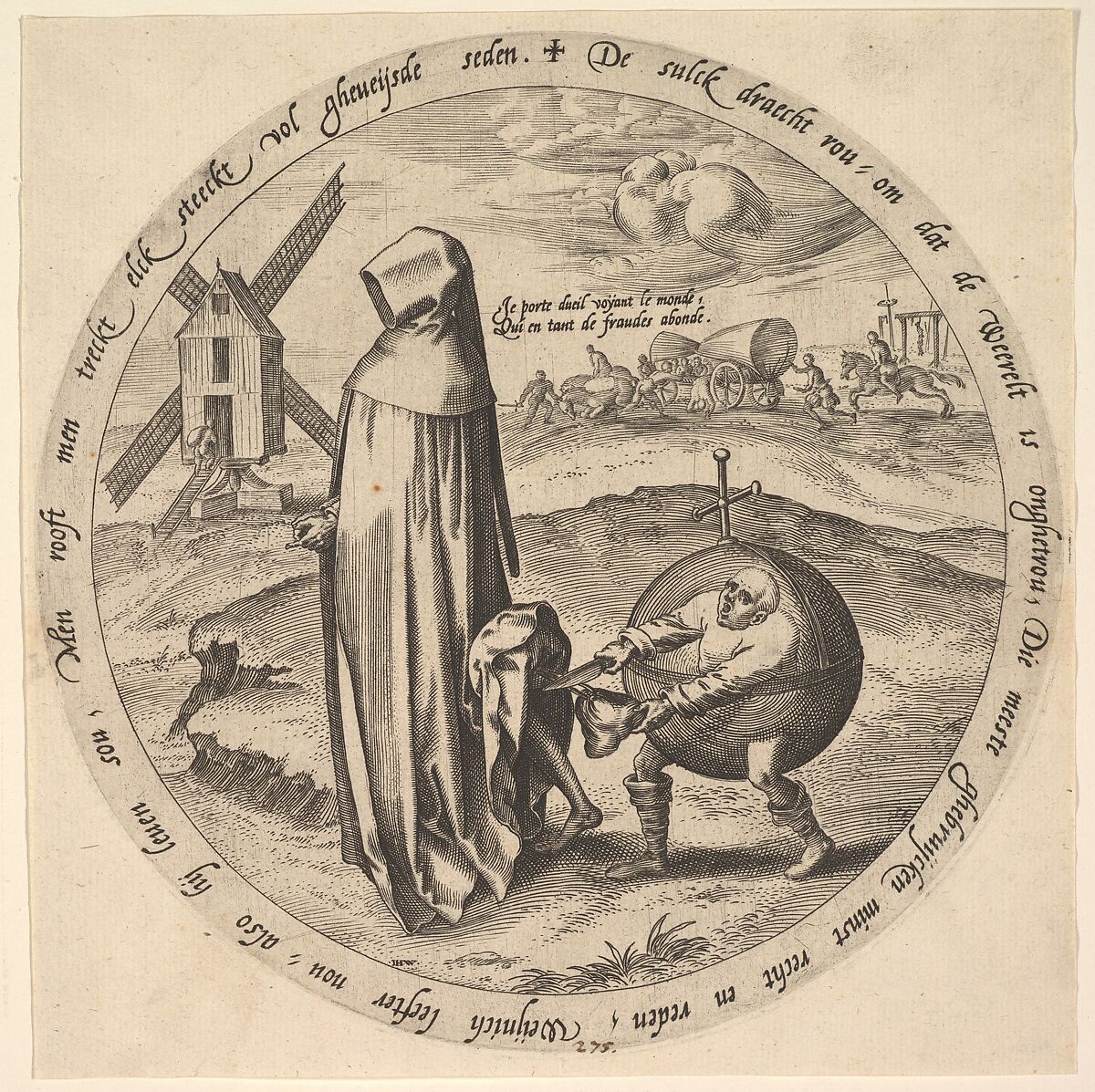 The Misanthrope Robbed by the World, from Twelve Flemish Proverbs, After Pieter Bruegel the Elder (Netherlandish, Breda (?) ca. 1525–1569 Brussels), Engraving 