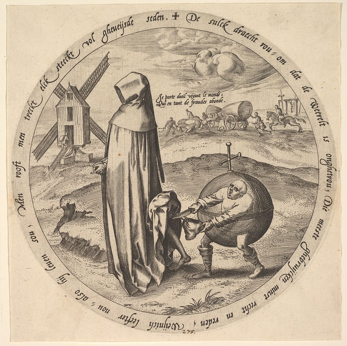 The Misanthrope Robbed by the World, from Twelve Flemish Proverbs, Pieter Bruegel the Elder  Netherlandish, Engraving