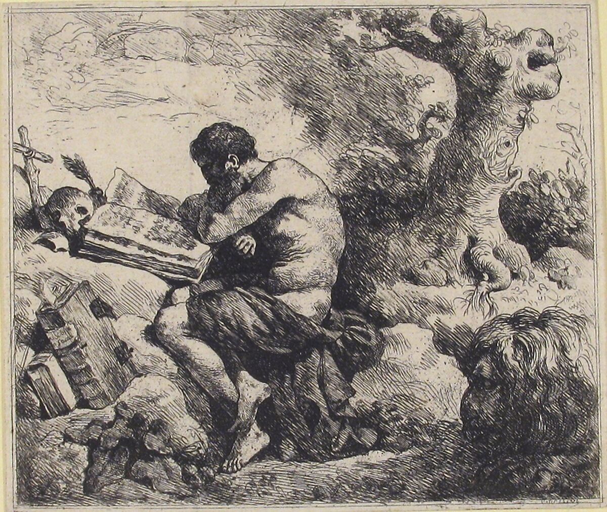 St. Jerome in a Landscape, Jean Jacques Lagrenée (French, Paris 1739–1821 Paris), Etching