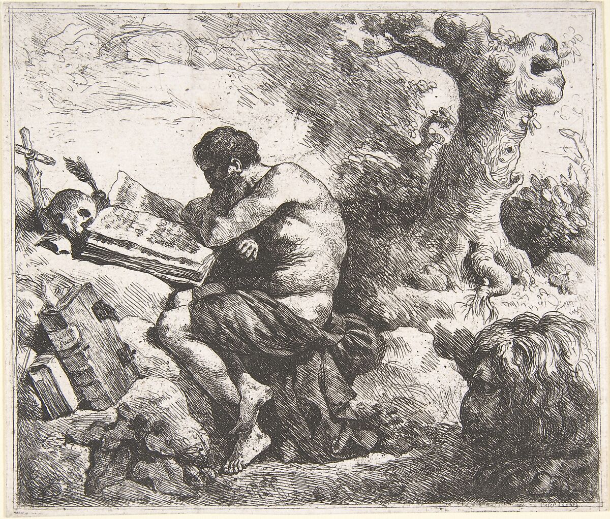 St. Jerome in a Landscape, Jean Jacques Lagrenée (French, Paris 1739–1821 Paris), Etching