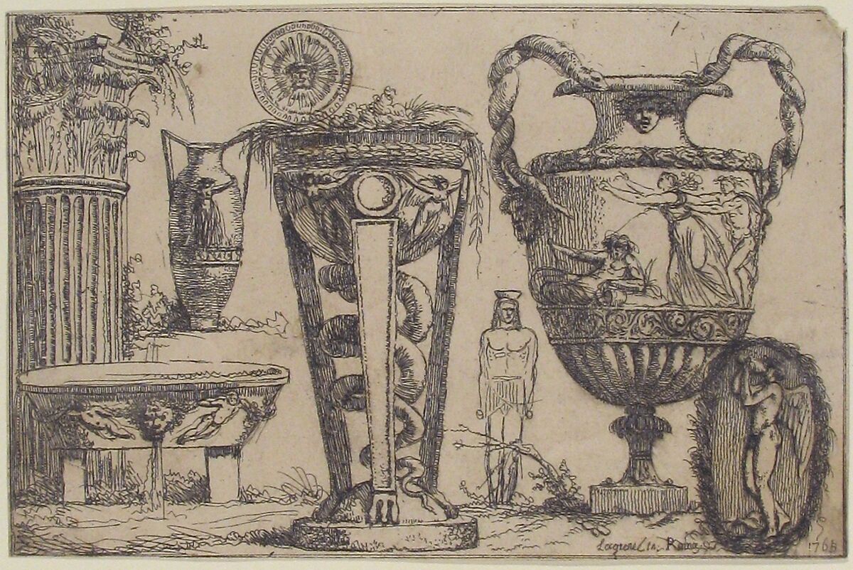 Fragments of Antiquity, Jean Jacques Lagrenée (French, Paris 1739–1821 Paris), Etching