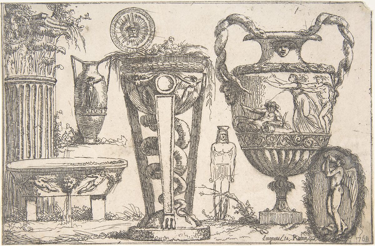 Fragments of Antiquity, Jean Jacques Lagrenée (French, Paris 1739–1821 Paris), Etching