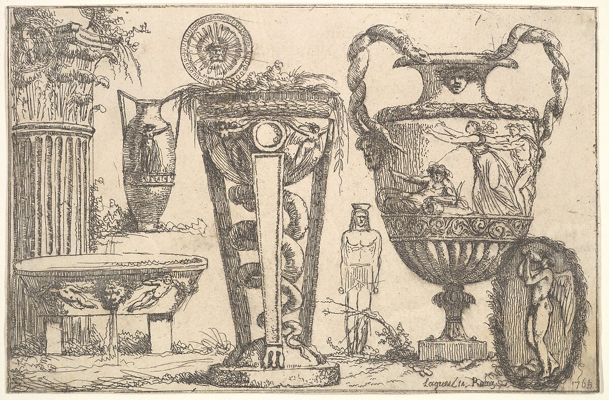 Fragments of Antiquity, Jean Jacques Lagrenée (French, Paris 1739–1821 Paris), Etching 