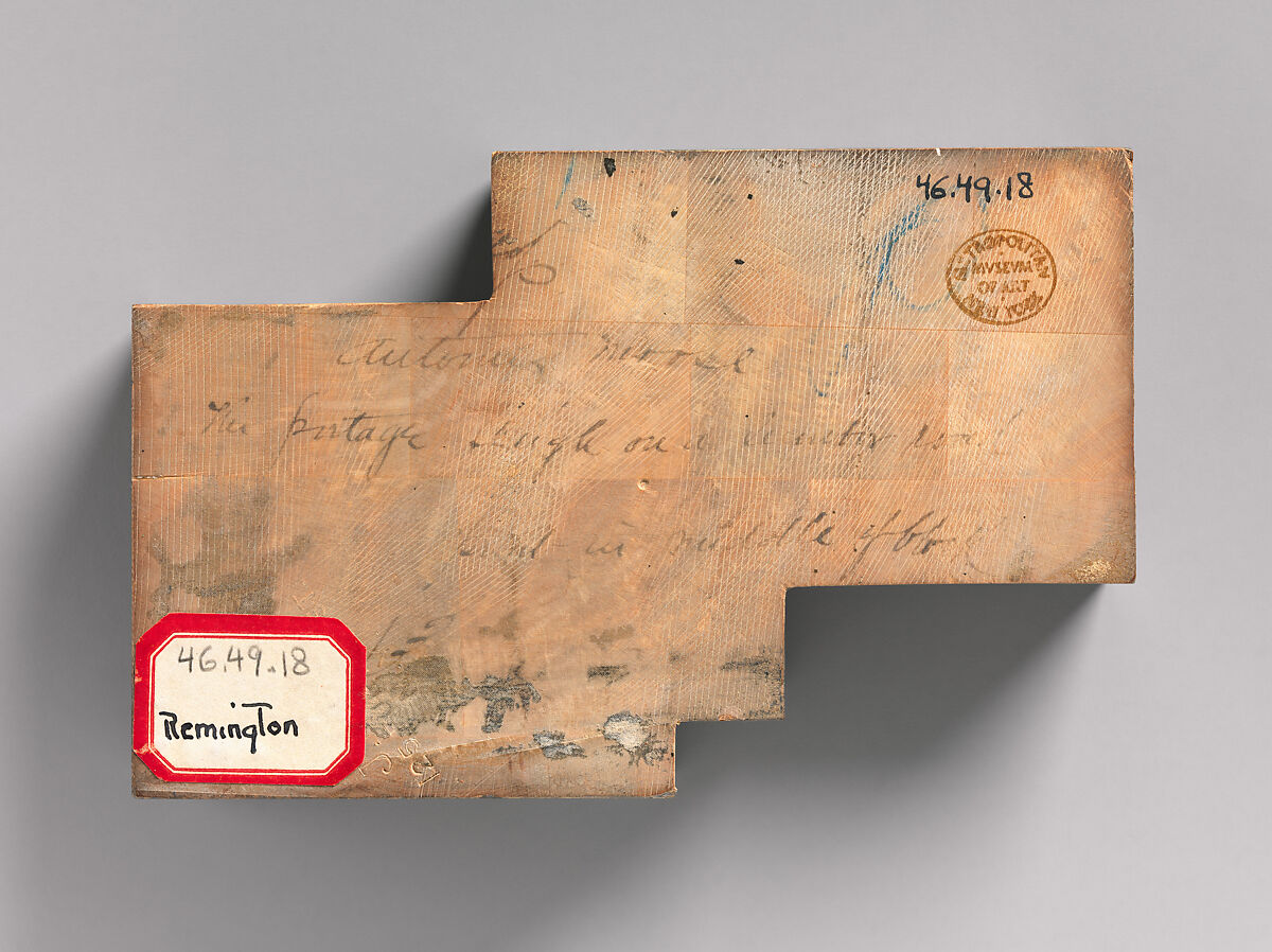 The Portage Sleigh on a Lumber Road, for "Antoine's Moose-Yard," for "Harper's New Monthly Magazine," October 1890, Frederic Remington (American, Canton, New York 1861–1909 Ridgefield, Connecticut), Woodblock