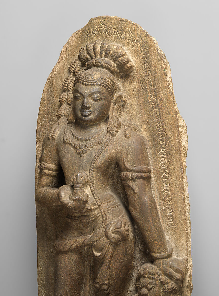 Vajrapani, the Thunderbolt-bearing Bodhisattva, Stone, Eastern India (Bihar, probably Nalanda) 