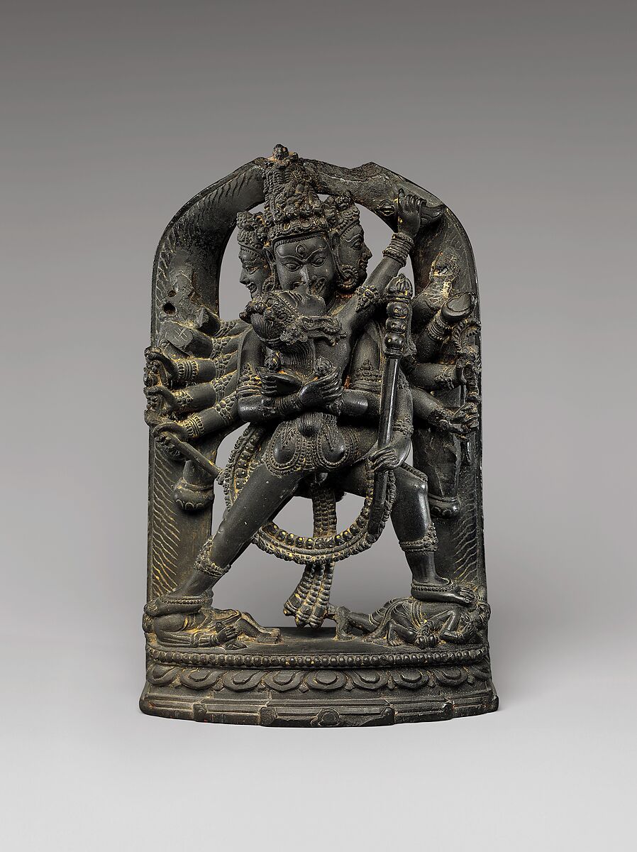 Twelve-Armed Chakrasamvara and His Consort Vajravarahi, Phyllite, India (Bengal) or Bangladesh 