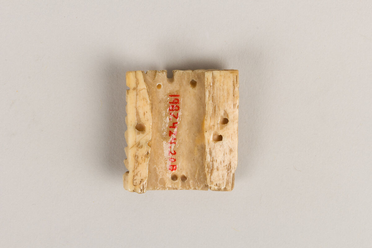 Two Plaques from a Tantric Ritual Apron, Kinnari, and Lotus Flower, Bone, Tibet