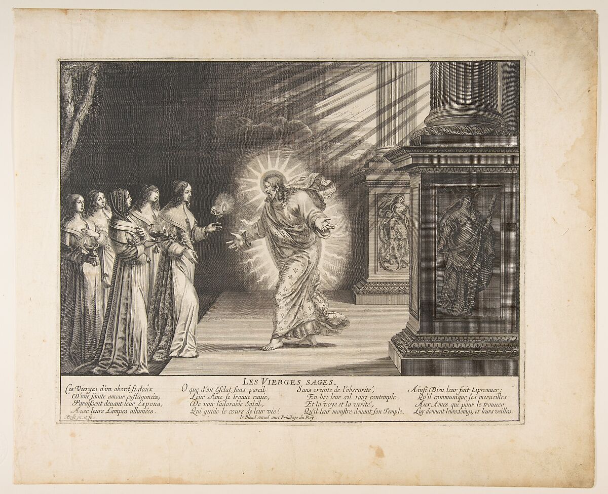 The Wise Virgins before Christ, Abraham Bosse (French, Tours 1602/04–1676 Paris), Etching and engraving 