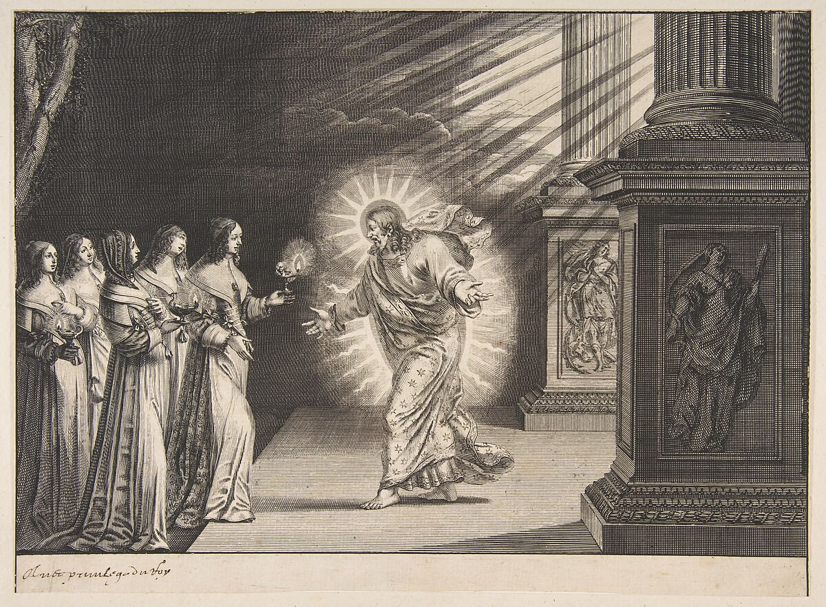 The Wise Virgins before Christ, Abraham Bosse (French, Tours 1602/04–1676 Paris), Etching with engraving 