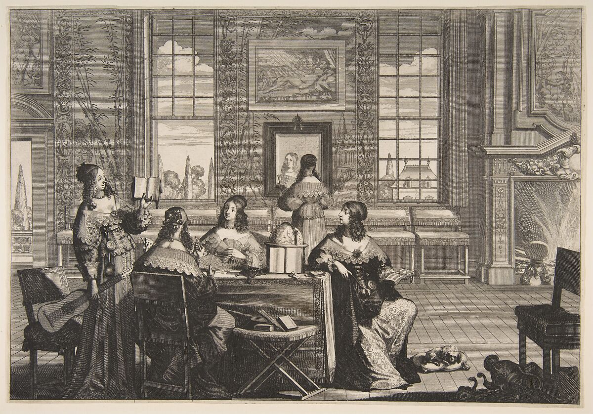 The Foolish Virgins Conversing, Abraham Bosse (French, Tours 1602/04–1676 Paris), Etching 