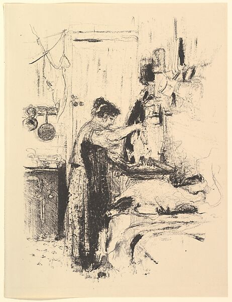 La Flambée, Plate 5 from "La Cuisine", Edouard Vuillard (French, Cuiseaux 1868–1940 La Baule), Lithograph; second state of two 