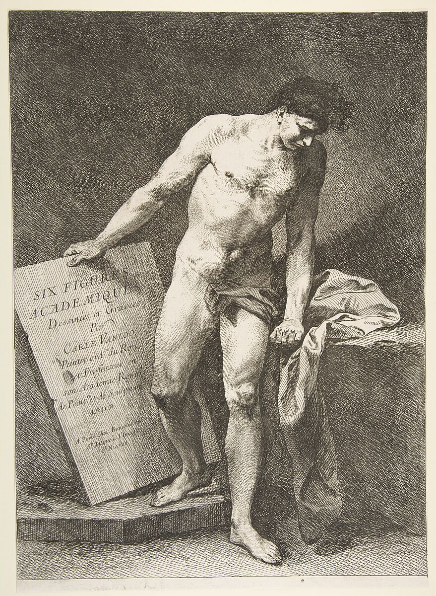 Frontispiece: Six Figures Académiques, Carle (Charles André) Vanloo (French, Nice 1705–1765 Paris), Etching 