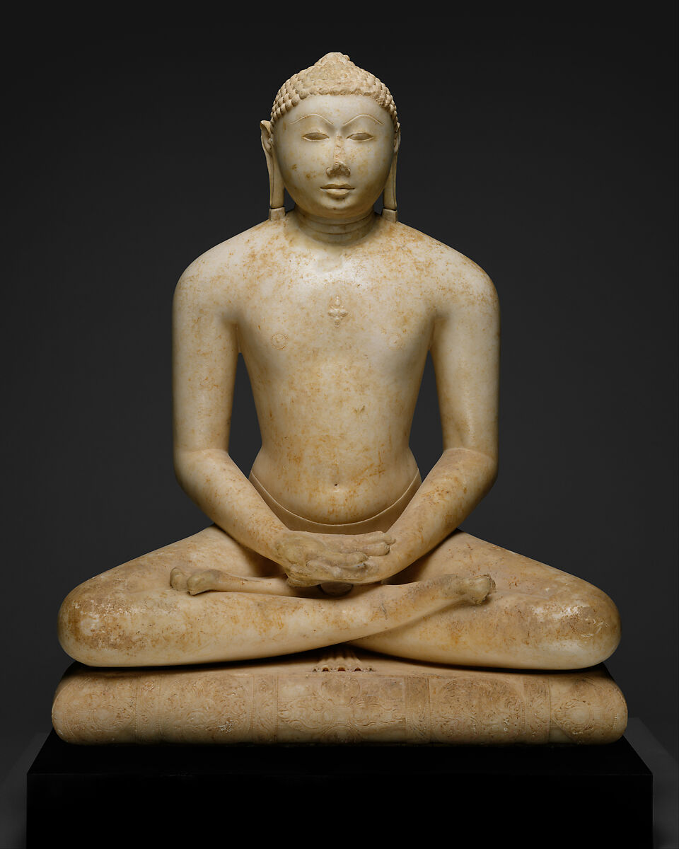 Jain Svetambara Tirthankara in Meditation, Marble, India (Gujarat or Rajasthan) 