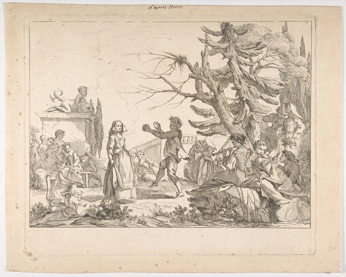 Impromtu Dance (Le Bal improvisé), Jean-Baptiste Marie Pierre (French, Paris 1714–1789 Paris), Etching 