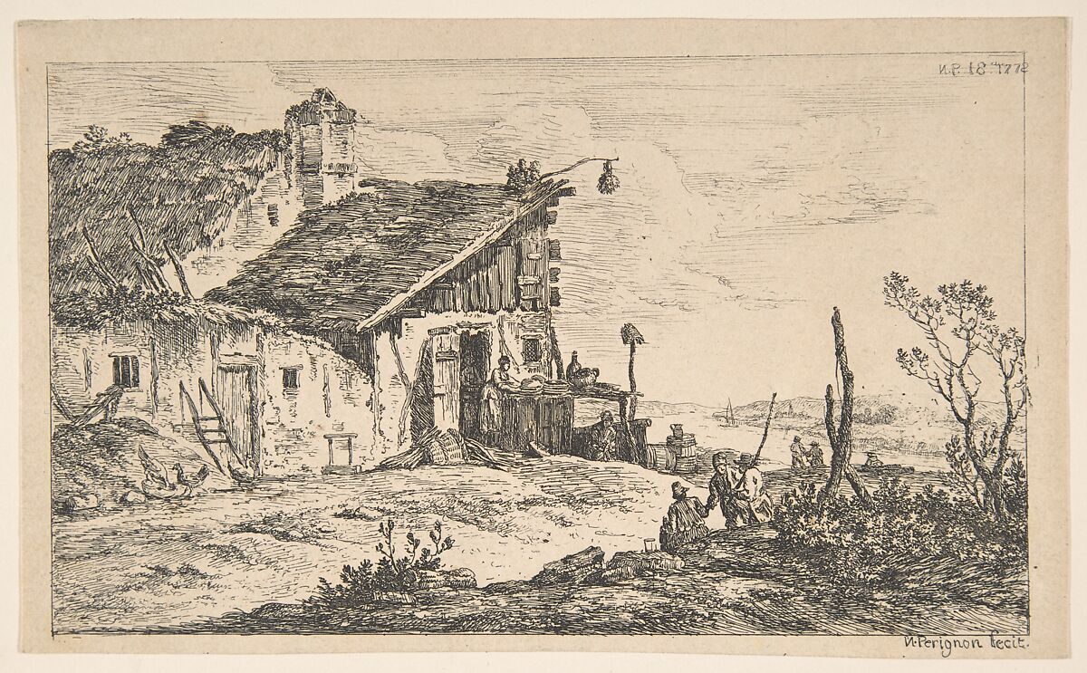 Rustic Landscape, Nicolas Pérignon the Elder (French, Nancy 1726–1782 Paris), Etching 