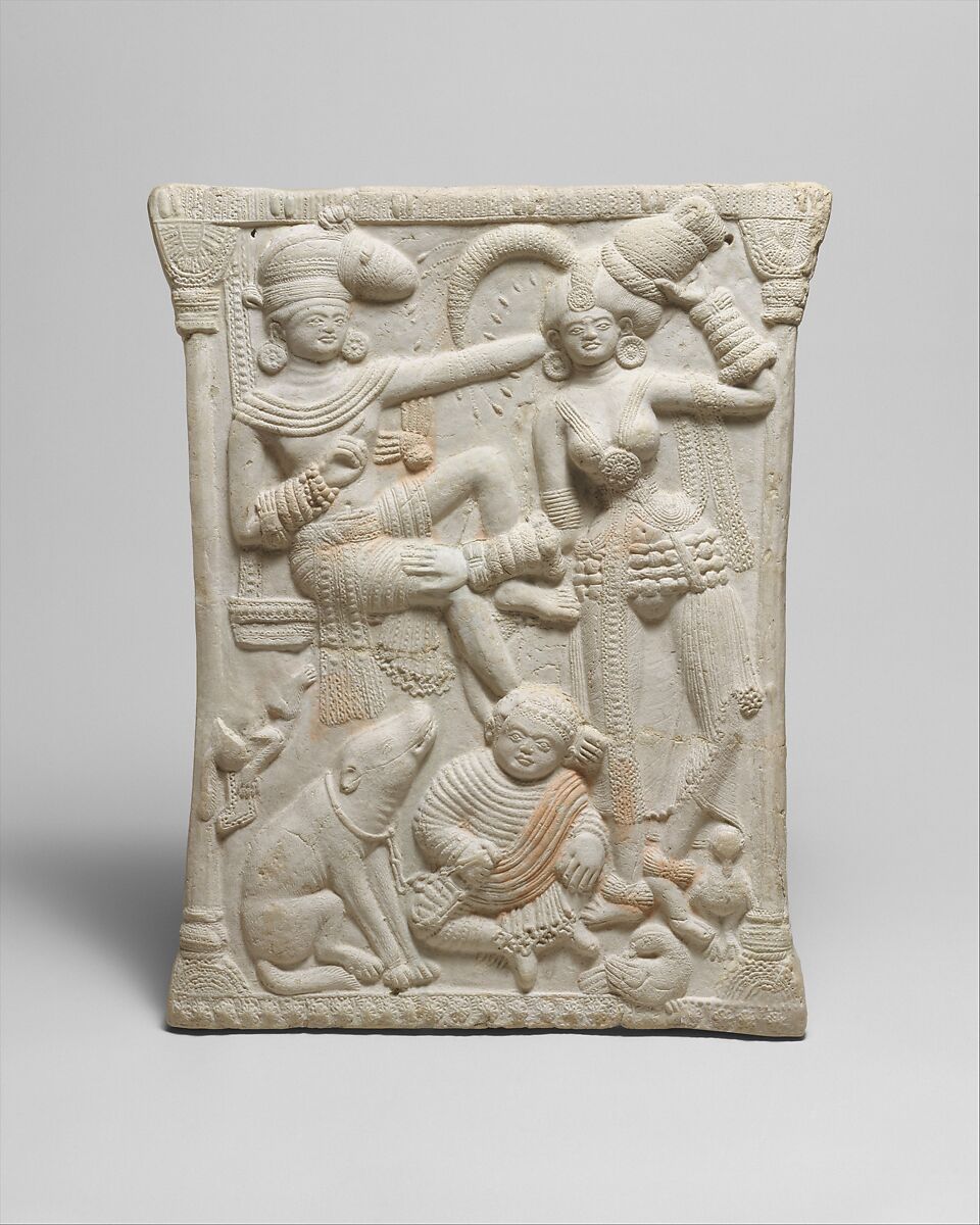Plaque with a Royal Family, Terracotta, India (West Bengal, Chandraketugarh) 