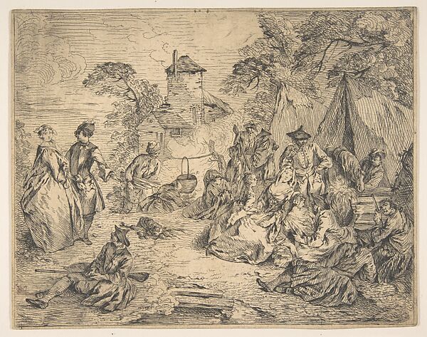 Halte des Troupes (Soldiers and Women in an Encampment)