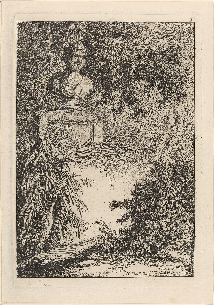 Le Buste, Hubert Robert (French, Paris 1733–1808 Paris), Etching