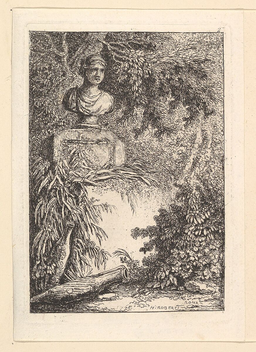 Le Buste, Hubert Robert (French, Paris 1733–1808 Paris), Etching 